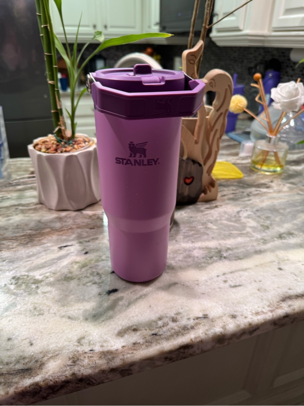 Stanley Purple Travel Tumbler with Flip Lid